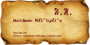 Waldman Mátyás névjegykártya