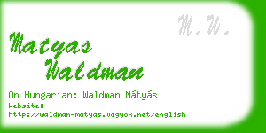 matyas waldman business card